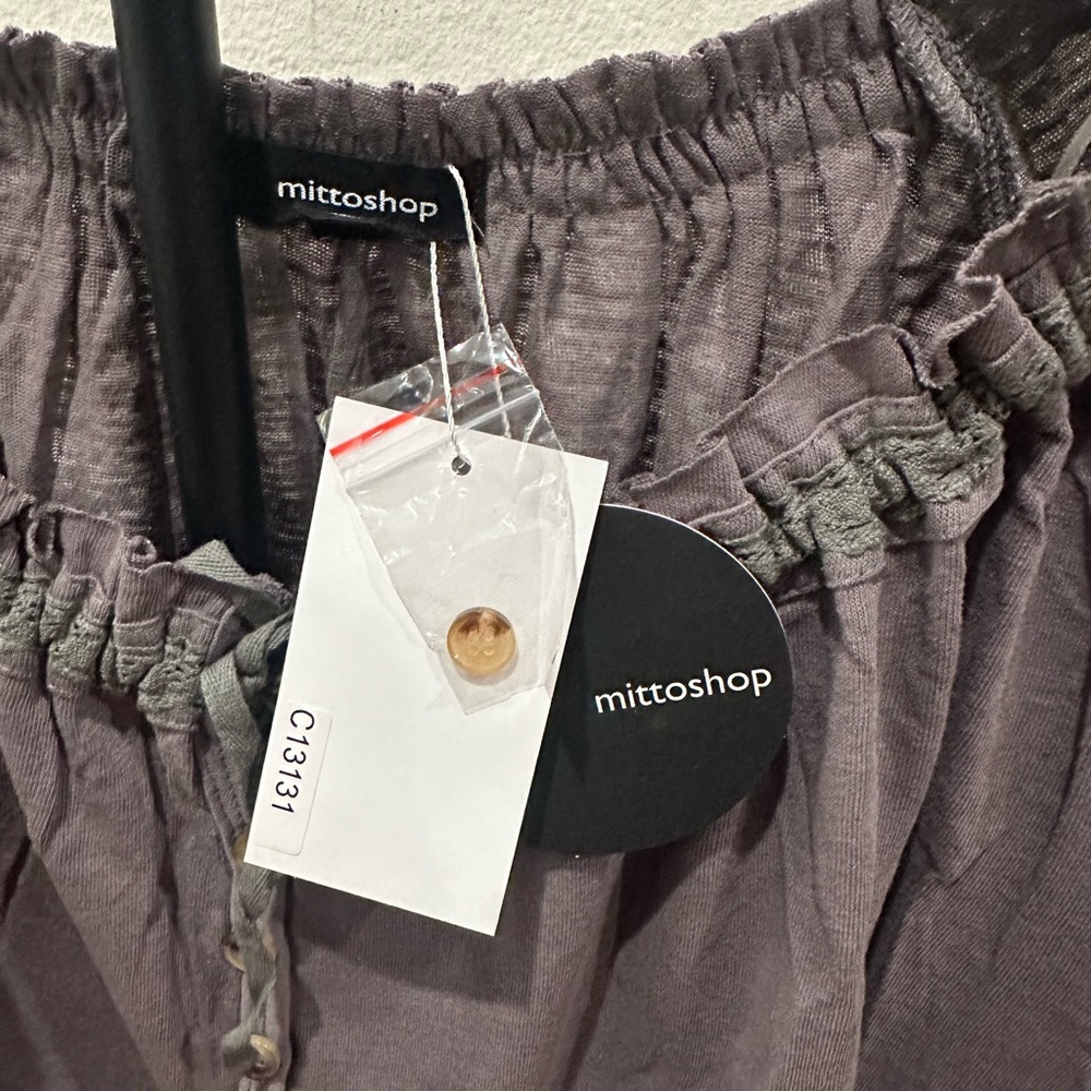Mittoshop Slate Ruffle Button Blouse - Picture 5 of 10